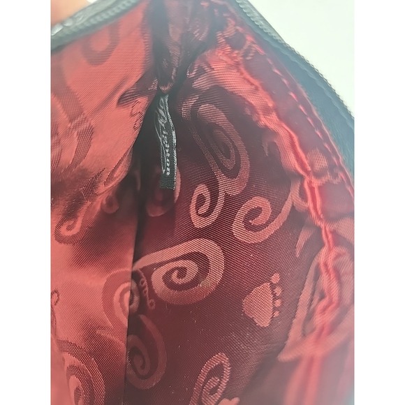 BRIGHTON Small Black Patent Leather SILVER ADORNED Shoulder Bag Cross Body - Picture 6 of 10